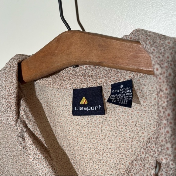 Vintage Liz Sport Floral Rayon Semi Sheer Button Down - Picture 9 of 10
